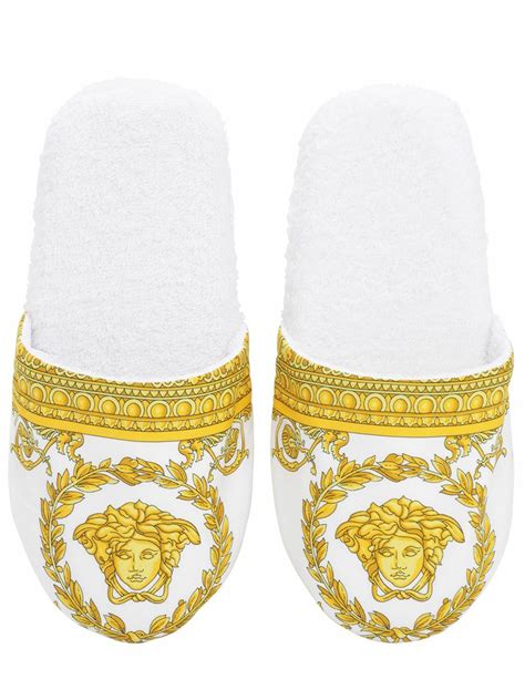 versace bathrobe and slippers|versace bedroom slippers.